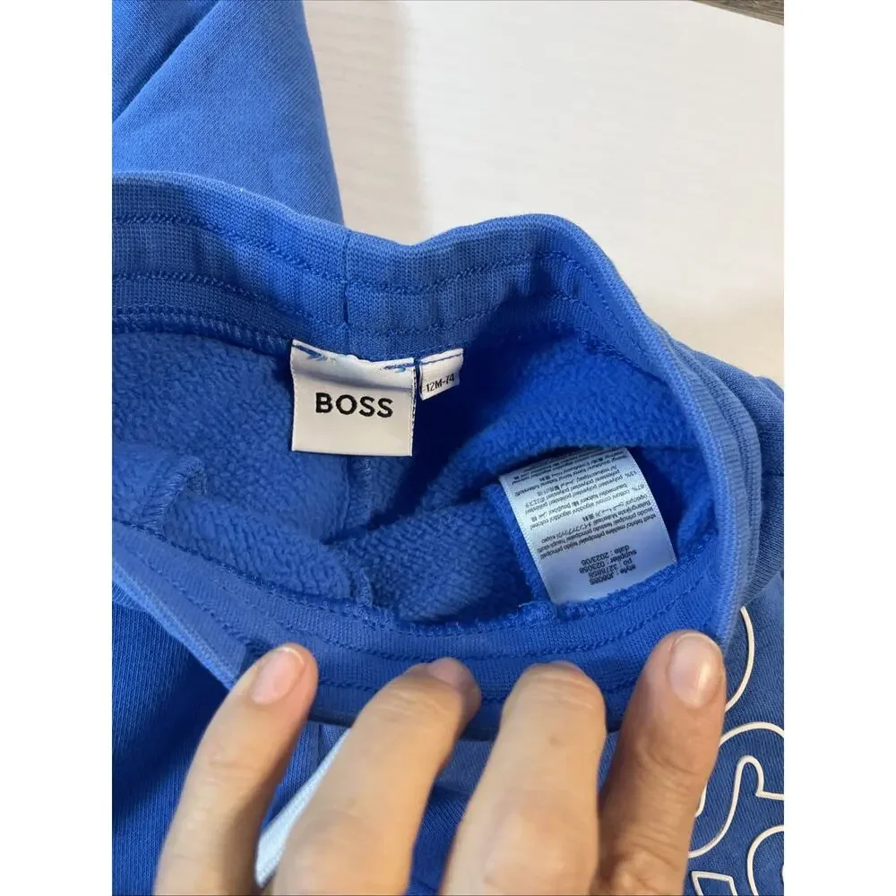 Hugo Boss Kids Zip Jacket & Plush Pants Set – Size 12 Months